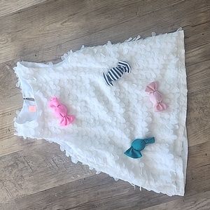 Wauw Capow white flutter dress with candy 🍬 details size 6/7